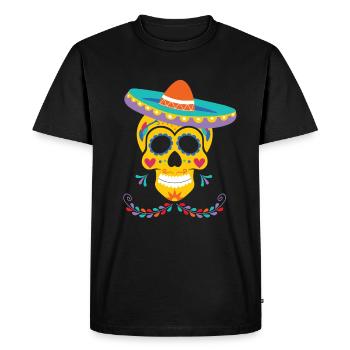 Dia de Los Muertos Sombrero, Mexique - T-shirt Premium bio Homme - noir - Devant - Nico (187cm)