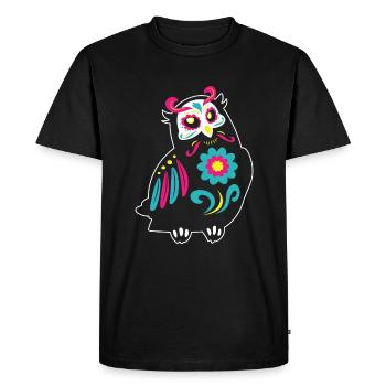Dia de Los Muertos Hiboux Chouettes Mexique - T-shirt Premium bio Homme - noir - Devant - Nico (187cm)