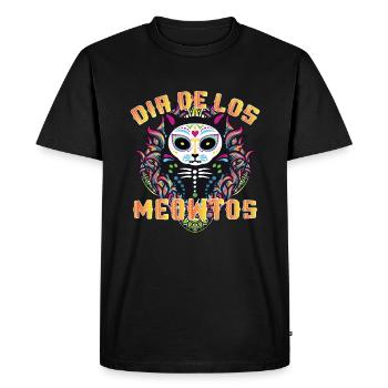 Dia de Los Meowtos Cat Mexique - T-shirt Premium bio Homme - noir - Devant - Nico (187cm)