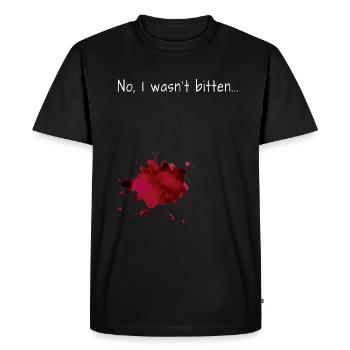No, I Wasn´t bitten... Zombie Halloween - Männer Premium Bio T-Shirt - Schwarz - Vorne - Nico (187cm)