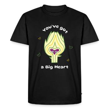 Vous avez un Big Heart Artichoke Vegan - T-shirt Premium bio Homme - noir - Devant - Nico (187cm)