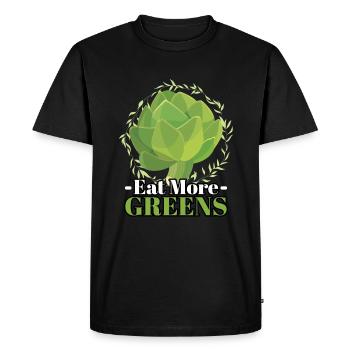 Eat More Green Artichokes Vegan - Men's Premium Organic T-Shirt - black - Front - Nico (187cm)