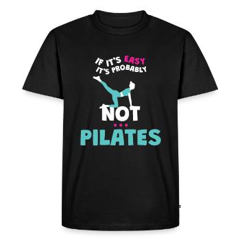Si c’est facile, ce n’est probablement pas du Pilates - T-shirt Premium bio Homme - noir - Devant - Nico (187cm)
