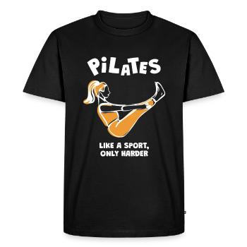 Pilates comme un entraînement sportif - T-shirt Premium bio Homme - noir - Devant - Nico (187cm)