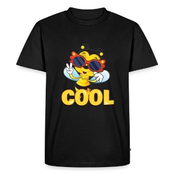 Miel d’apiculteur d’abeille fraîche - T-shirt Premium bio Homme - noir - Devant - Nico (187cm)
