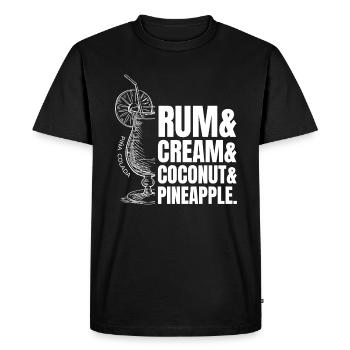 Pina Colada Recette Cocktail Alcool - T-shirt Premium bio Homme - noir - Devant - Nico (187cm)
