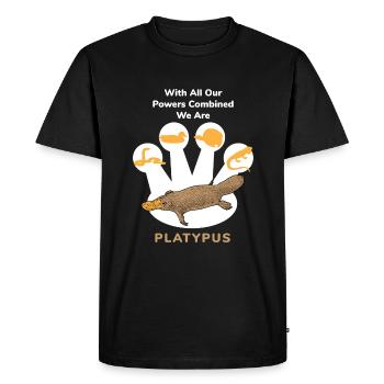 Schnabeltier Power Combined Platypus - Men's Premium Organic T-Shirt - black - Front - Nico (187cm)