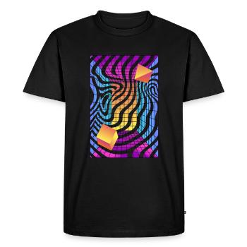 80 ́s Synthwave Synthesizer Music Retro - T-shirt Premium bio Homme - noir - Devant - Nico (187cm)