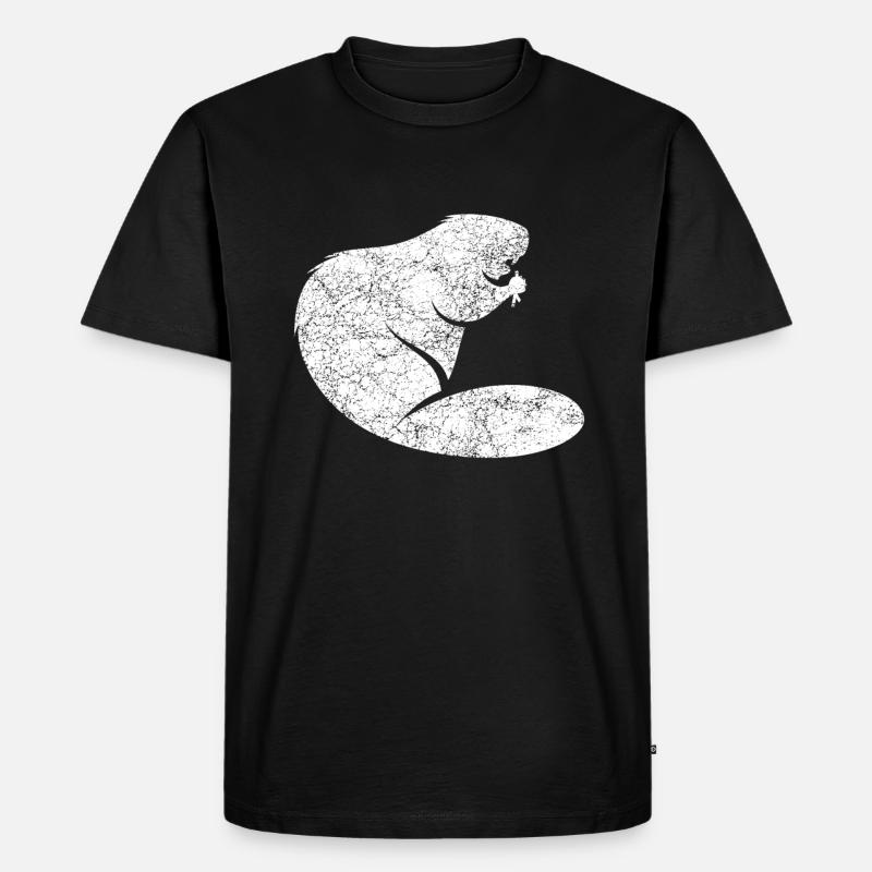 Beaver Biber Tanzen - Männer Premium Bio T-Shirt - Schwarz