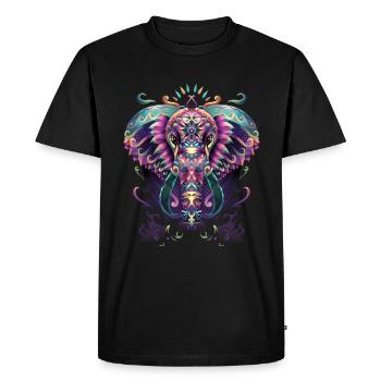 Œuvre d’art Festival des éléphants EDM Art - T-shirt Premium bio Homme - noir - Devant - Nico (187cm)