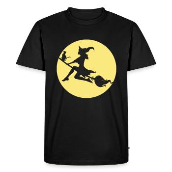Sorcière Rétro Vintage Halloween - T-shirt Premium bio Homme - noir - Devant - Nico (187cm)