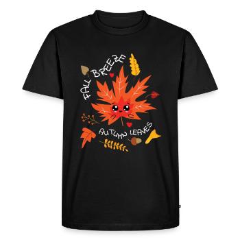 Brise d’automne Feuilles d’automne Herbst Blätter - T-shirt Premium bio Homme - noir - Devant - Nico (187cm)