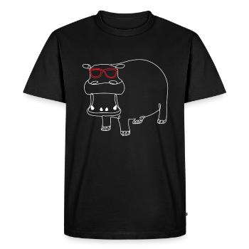 Cute Hippo Sunglasses Hippo Kids - Men's Premium Organic T-Shirt - black - Front - Nico (187cm)
