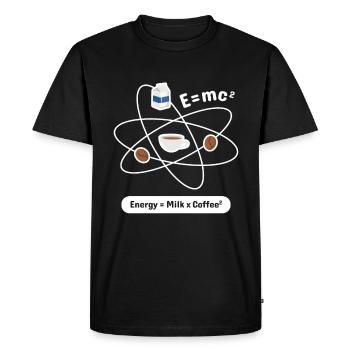 E=mc² Coffee Science Torréfaction du café - T-shirt Premium bio Homme - noir - Devant - Nico (187cm)