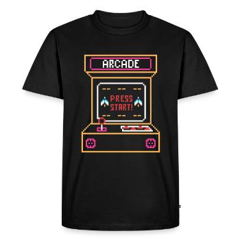 Machine d’arcade rétro - T-shirt Premium bio Homme - noir - Devant - Nico (187cm)