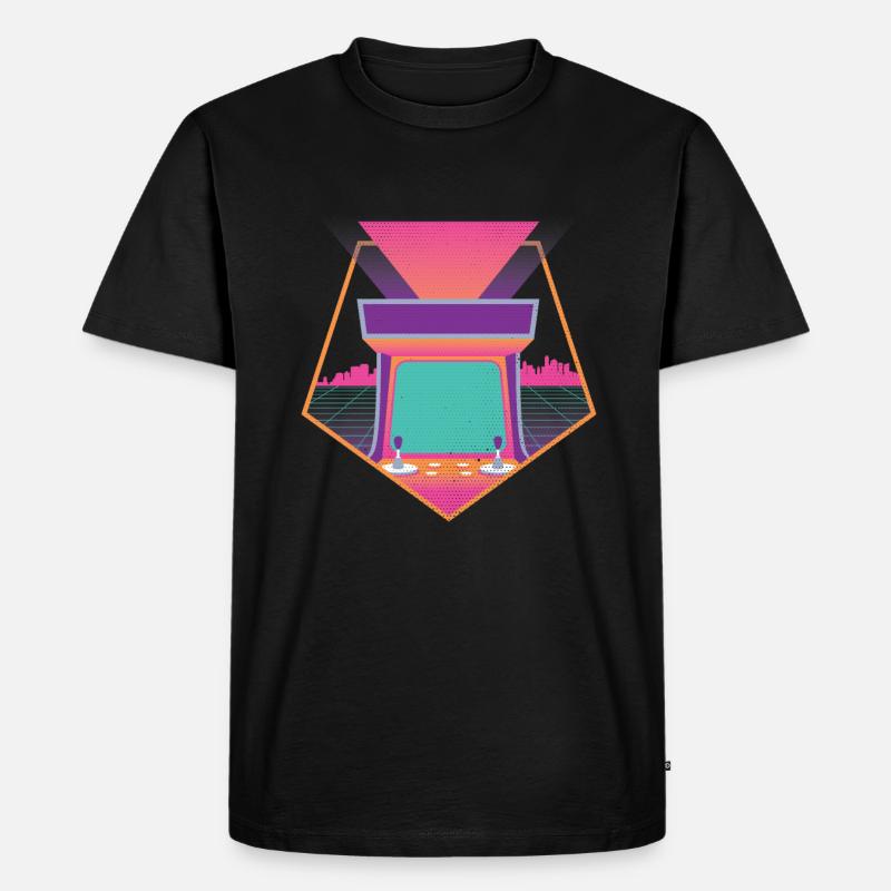 80s Retrogaming Arcade Automat Retro - Männer Premium Bio T-Shirt - Schwarz