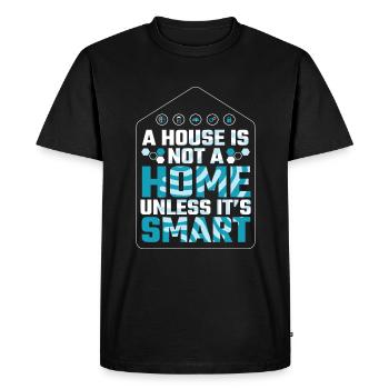 Une maison n’est pas une maison à moins d’être une maison intelligente - T-shirt Premium bio Homme - noir - Devant - Nico (187cm)