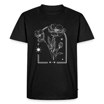 Coquelicot Pavot Flore Floral Coquelicot - T-shirt Premium bio Homme - noir - Devant - Nico (187cm)