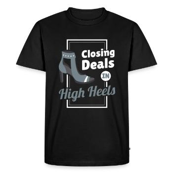 Conclure des affaires dans la mode des talons hauts - T-shirt Premium bio Homme - noir - Devant - Nico (187cm)