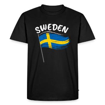 Suède Drapeau Suède Stockholm - T-shirt Premium bio Homme - noir - Devant - Nico (187cm)