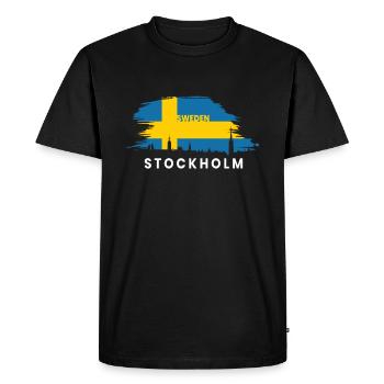 Suède Suède Suède Stockholm - T-shirt Premium bio Homme - noir - Devant - Nico (187cm)
