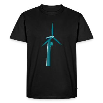 Énergie éolienne Escalade Énergie éolienne Énergie éolienne - T-shirt Premium bio Homme - noir - Devant - Nico (187cm)