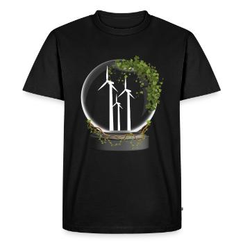 Énergie éolienne Boule de verre Énergie éolienne Énergie éolienne - T-shirt Premium bio Homme - noir - Devant - Nico (187cm)