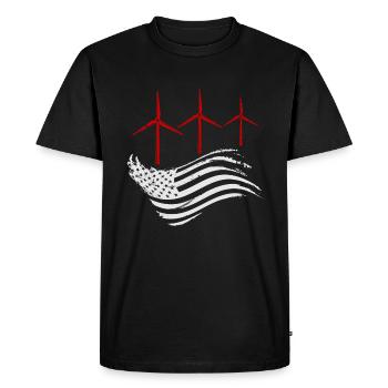 Énergie éolienne Amérique Énergie éolienne - T-shirt Premium bio Homme - noir - Devant - Nico (187cm)