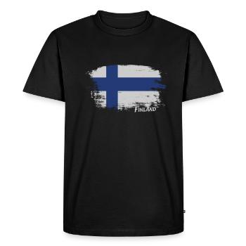 Finlande Drapeau Helsinki Finnois - T-shirt Premium bio Homme - noir - Devant - Nico (187cm)