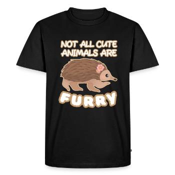Echidna Cute Animals Furry Schnabeligel - Men's Premium Organic T-Shirt - black - Front - Nico (187cm)