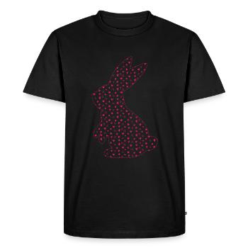 Heart Bunny Love Easter Bunny Easter - Men's Premium Organic T-Shirt - black - Front - Nico (187cm)