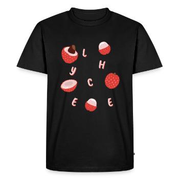 Lychee Lychee Exotic Fruit - Men's Premium Organic T-Shirt - black - Front - Nico (187cm)