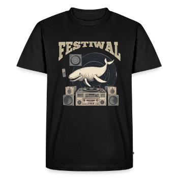 Festiwal Whale Party Festival EDM Music - Men's Premium Organic T-Shirt - black - Front - Nico (187cm)