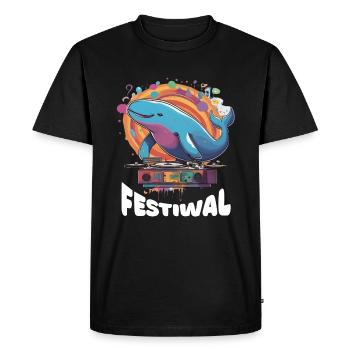 Festiwal Whale Party Festival EDM Music - Men's Premium Organic T-Shirt - black - Front - Nico (187cm)