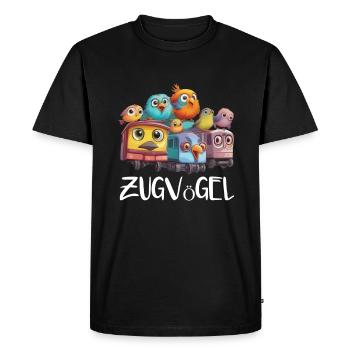 Oiseaux migrateurs Oiseaux Oiseaux Mignon et Drôle - T-shirt Premium bio Homme - noir - Devant - Nico (187cm)