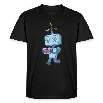 Technologie robotique de cœur de robot mignon - T-shirt Premium bio Homme - noir - Devant - Nico (187cm)