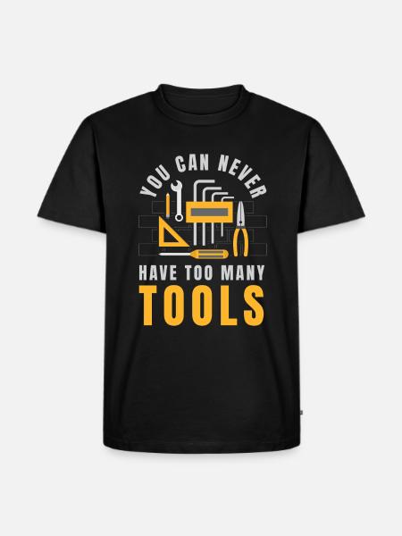 Too Many Tools Werkzeug Handwerker - Männer Premium Bio T-Shirt - Schwarz