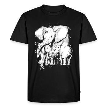 Famille d’éléphant Éléphant Enfant Éléphant - T-shirt Premium bio Homme - noir - Devant - Nico (187cm)