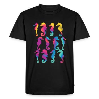Seahorse, Species, Ocean, Underwater - Men's Premium Organic T-Shirt - black - Front - Nico (187cm)