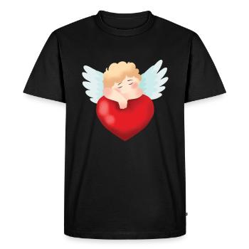 Angel Cherup Angel's Heart Baby Angel - Men's Premium Organic T-Shirt - black - Front - Nico (187cm)