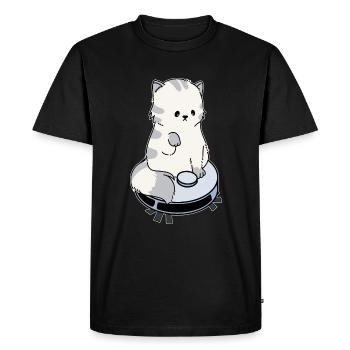 Cat Aspirateur Robot Aspirateur - T-shirt Premium bio Homme - noir - Devant - Nico (187cm)