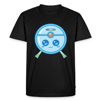 Mignon Robot Aspirateur Kawaii - T-shirt Premium bio Homme - noir - Devant - Nico (187cm)