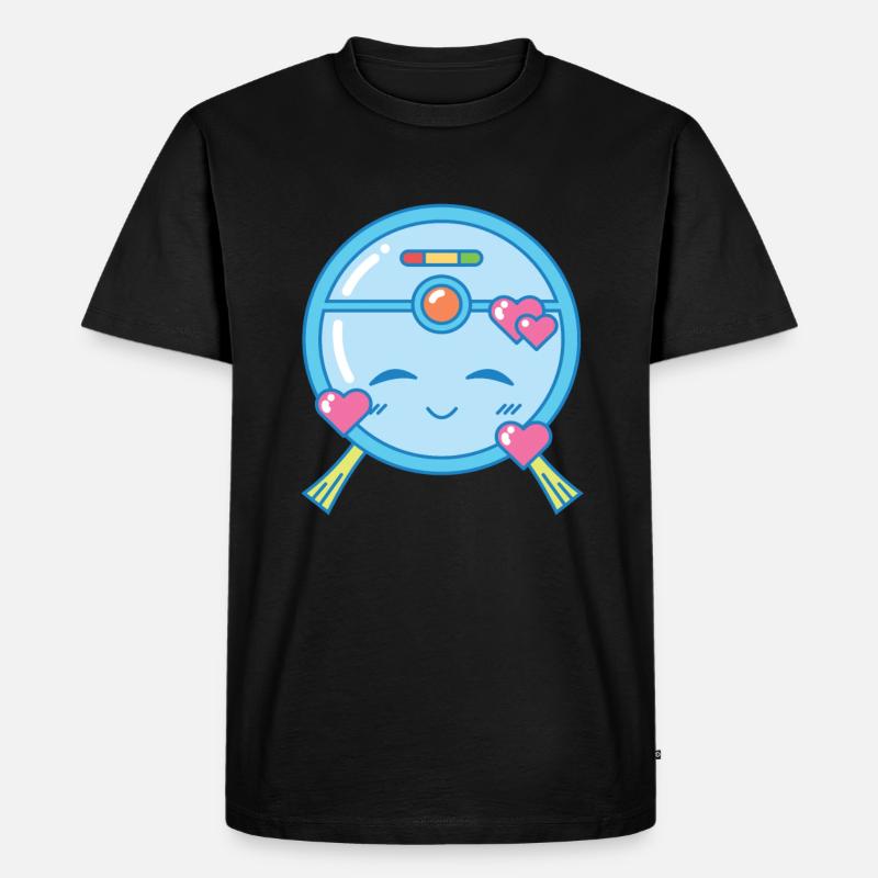 Liebenswerter Saugroboter Kawaii - Männer Premium Bio T-Shirt - Schwarz