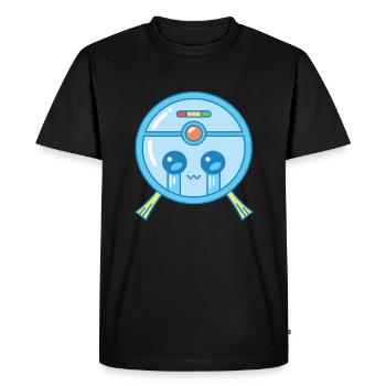 Sad Robot Aspirateur Kawaii - T-shirt Premium bio Homme - noir - Devant - Nico (187cm)