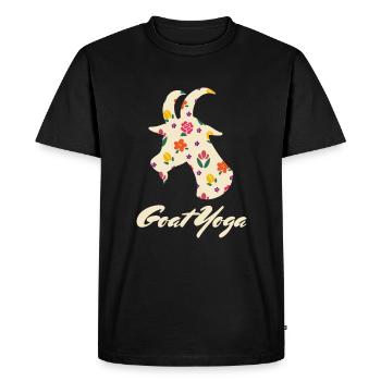 Yoga de la chèvre Yoga Ziegen Yoga - T-shirt Premium bio Homme - noir - Devant - Nico (187cm)