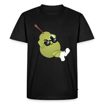 Poire fraîche Vegan Fruit - T-shirt Premium bio Homme - noir - Devant - Nico (187cm)