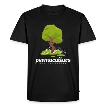 La permaculture pour l’avenir - T-shirt Premium bio Homme - noir - Devant - Nico (187cm)