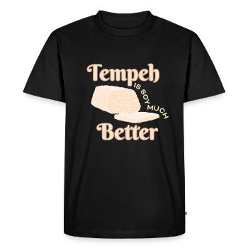 Tempeh Soja Beaucoup Meilleur Végétalien Veganer - T-shirt Premium bio Homme - noir - Devant - Nico (187cm)