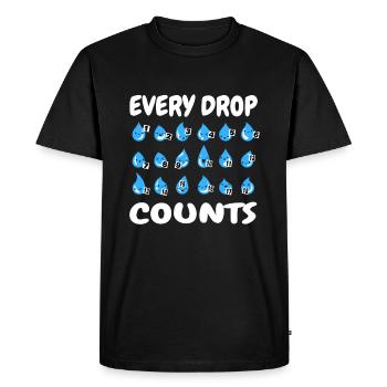 Every Drop Count Rainwater Treatment - Men's Premium Organic T-Shirt - black - Front - Nico (187cm)