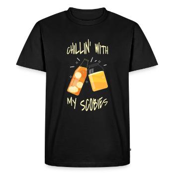 Chillin ́ With My Scobies Kombucha Tea - Men's Premium Organic T-Shirt - black - Front - Nico (187cm)